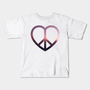 Peace And Love Symbol Kids T-Shirt